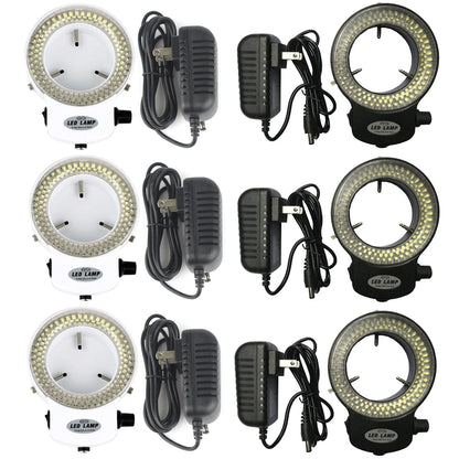 144 LED Bulbs Microscope Ring Light Illuminator Lamp Adjustable