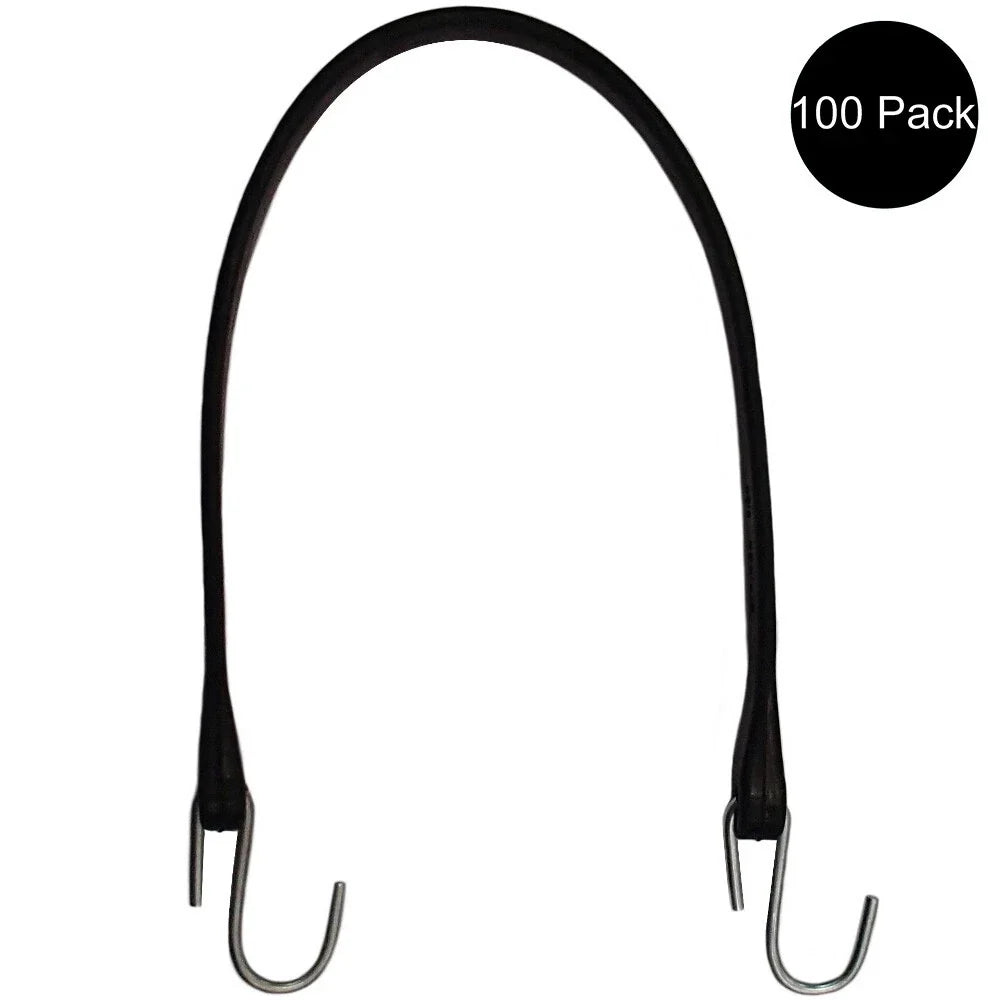 Set of 100 21" Rubber Tarp Straps Heavy-Duty Multi-Purpose