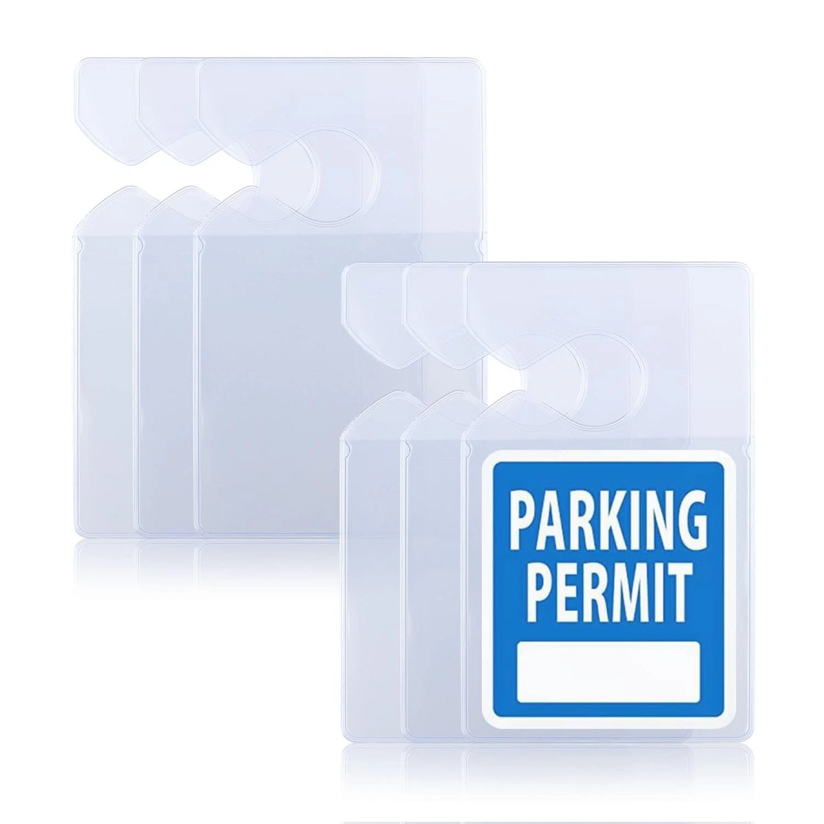 6X Parking Permit Holder for Universal Use (Clear Transparent)