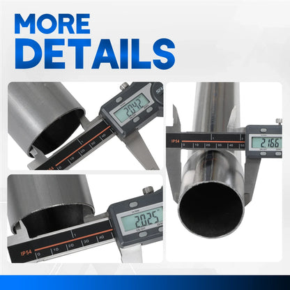 8Pcs 2" Mild Steel Mandrel Exhaust Pipe Bend Kit with Clamps for Universal Fit