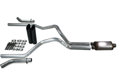 Dual Exhaust Kit for Ford F-150 (1987–1997) Stainless Muffler Black Tip