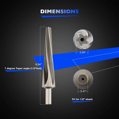 7 Degree Tapered Ball Joint Reamer for 1-1/2" Ball Joints