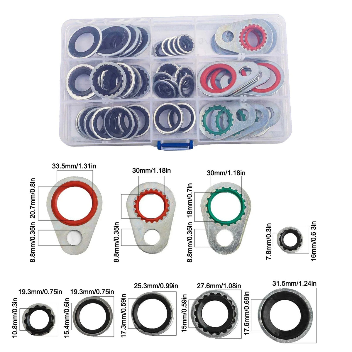AC System Sealing Washer Kit 60 Pieces for Automotive Applications