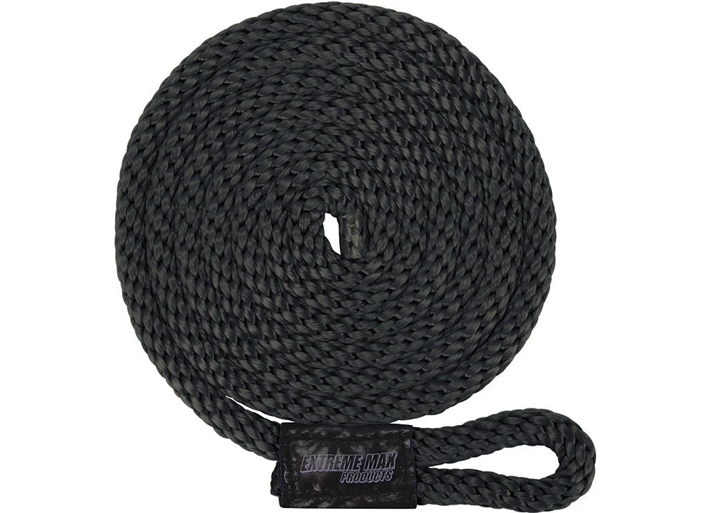 Set of 4 Dock Lines for BoatTector (3006.3005) 1/2"x20' Black