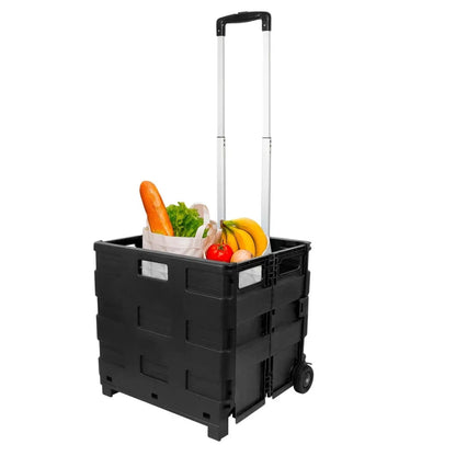 Deluxe Foldable Shopping Trolley Cart for Heavy Duty Grocery (35kg Capacity)