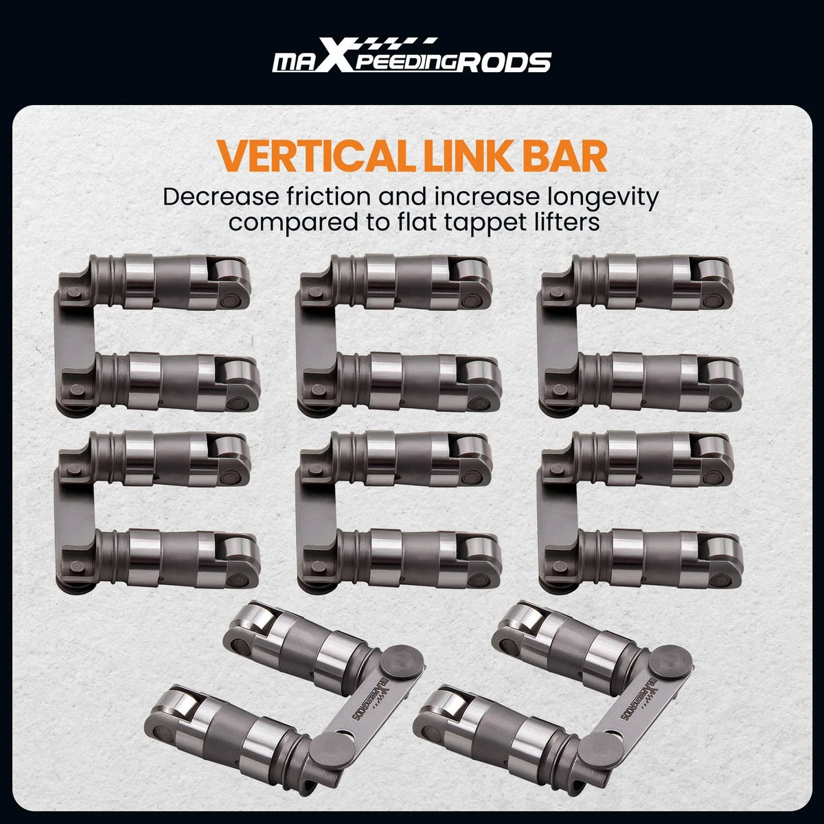 16 Pcs Hydraulic Roller Lifter Set for Ford 302 289 221 255 260 400M 351M 351W