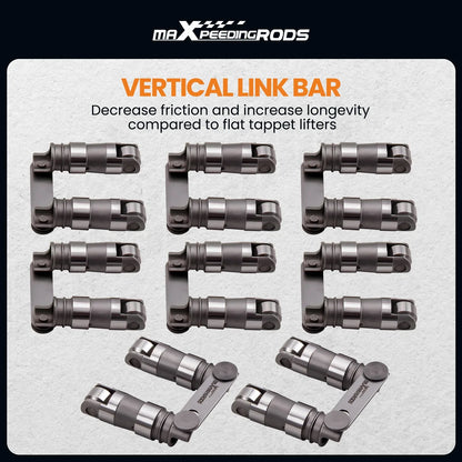 16 Pcs Hydraulic Roller Lifter Set for Ford 302 289 221 255 260 400M 351M 351W