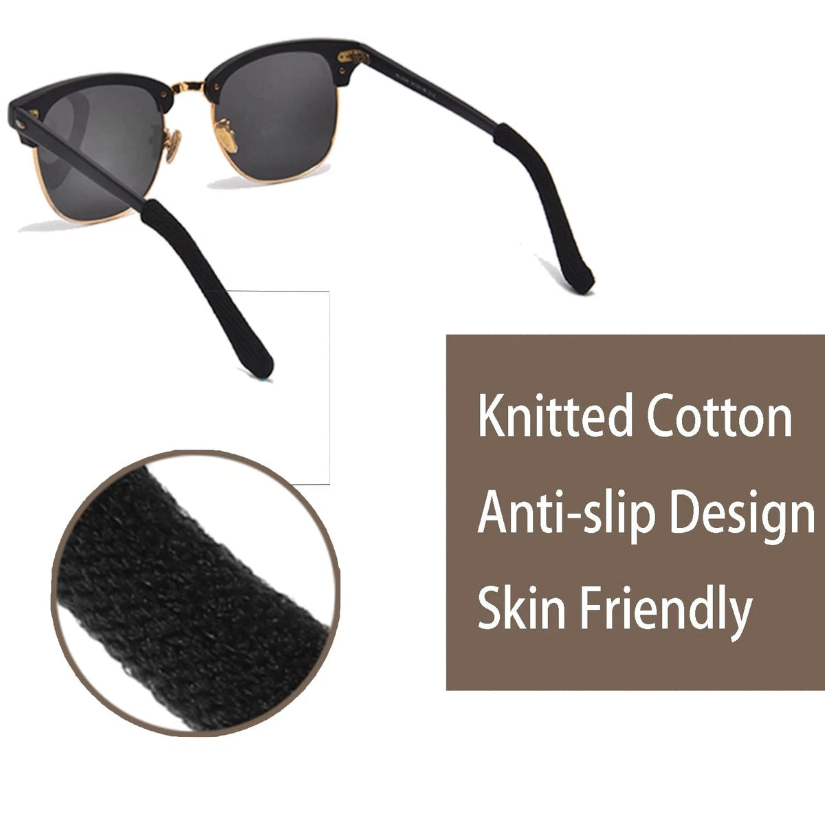 Cotton Eyeglass Ear Cushions 4 Pairs Anti Slip Grips Sleeves Black