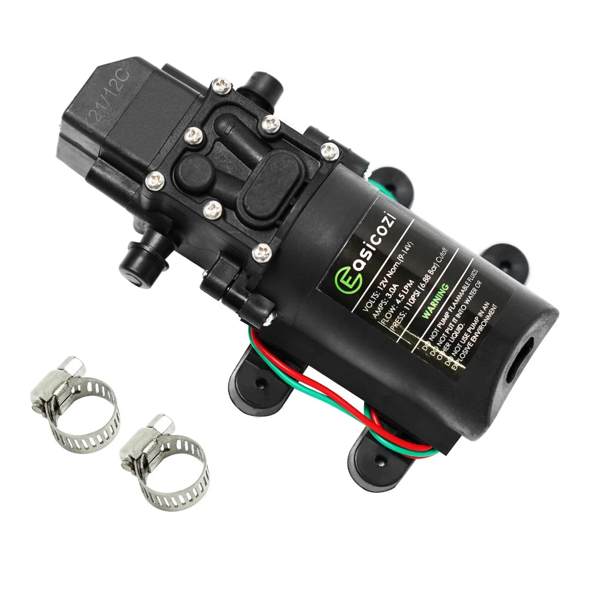 12V DC Water Pump for RV Camper Marine Boat (Self Priming, 4.5L/min)