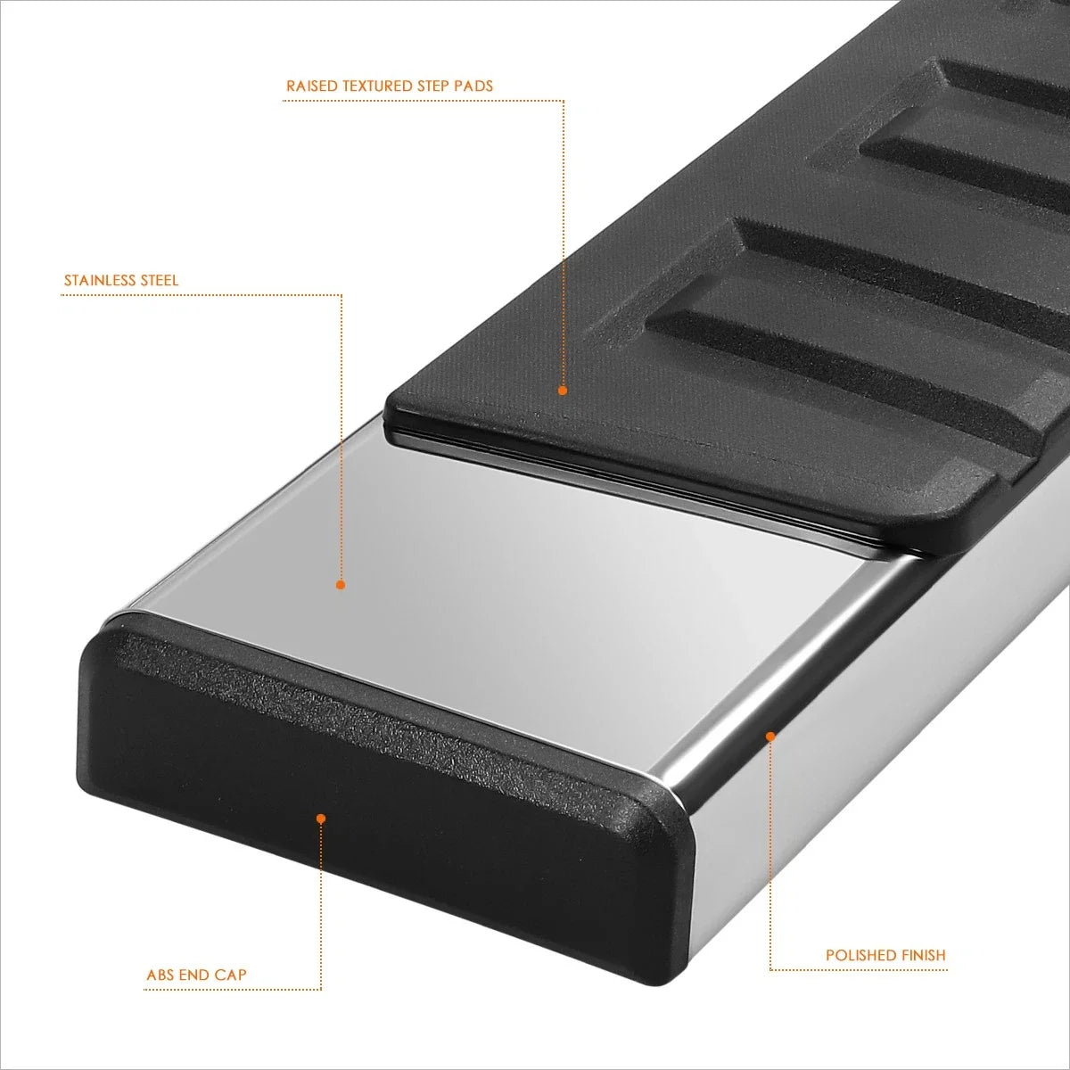 Set of 2 Stainless Steel Side Step Bars for Ram 1500 Quad Cab (2019–2024)