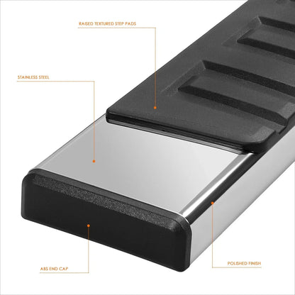 Set of 2 Stainless Steel Side Step Bars for Ram 1500 Quad Cab (2019–2024)