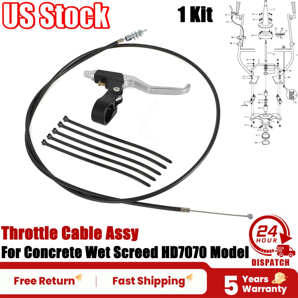 Throttle Cable Assembly Kit for Concrete Wet Screed