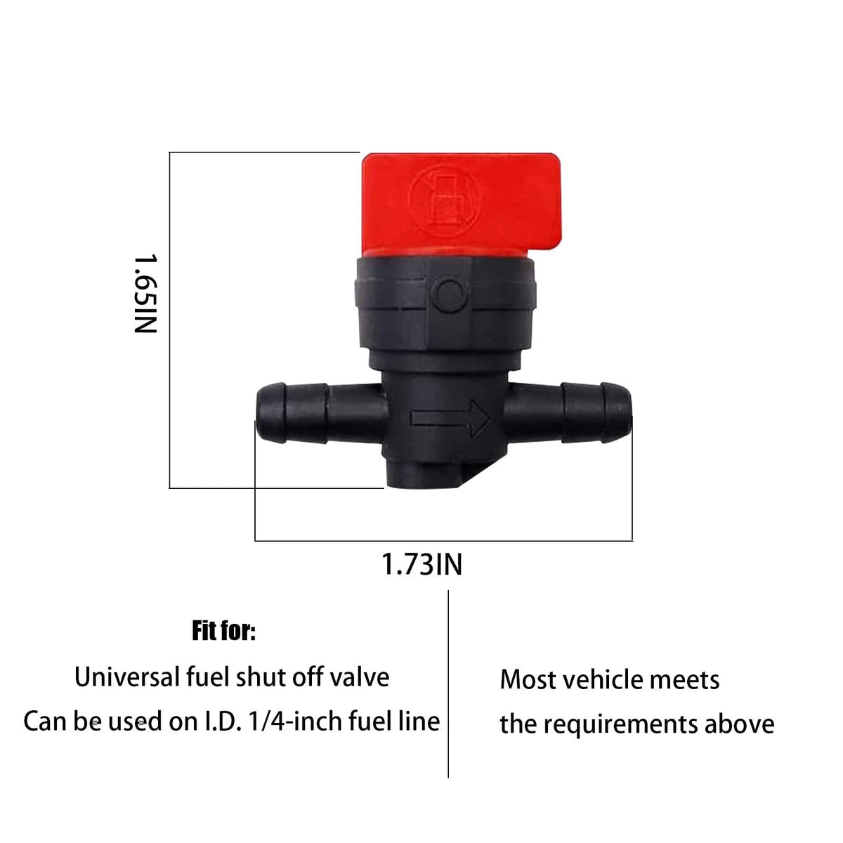 2X Fuel Shut Off Valve for Small Engine (1/4 Inch Gas Line)