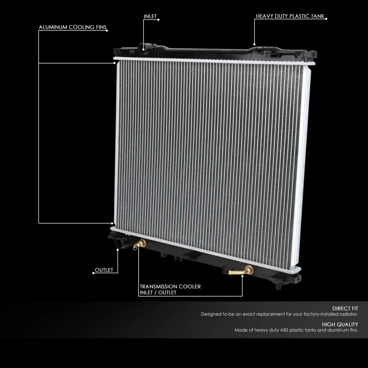 Aluminum Core Cooling Radiator for Kia Sorento 2003–2006 DPI 2585