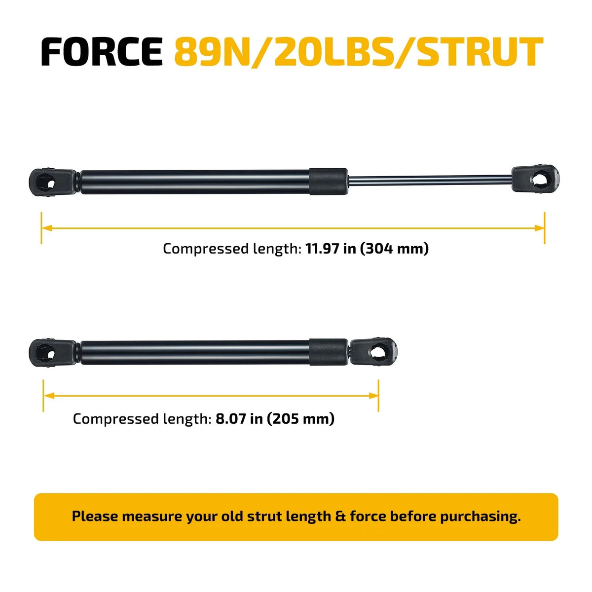 12 Inch Gas Strut Shock for Truck Canopy Camper (C16-15053, SY07446-002)