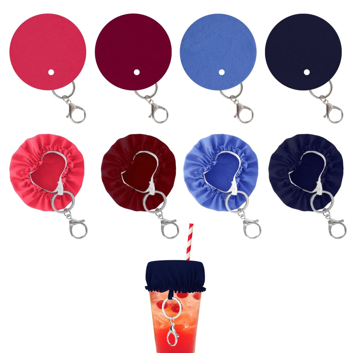 Set of 8 Reusable Drink Covers for Various Applications