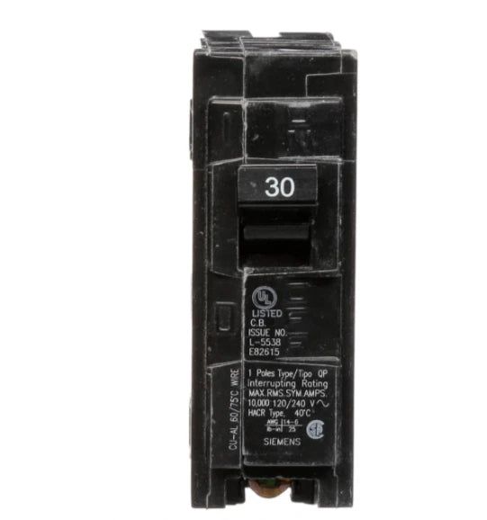 2-Pack Siemens Q130 30A Single Pole Circuit Breaker (120/240V)