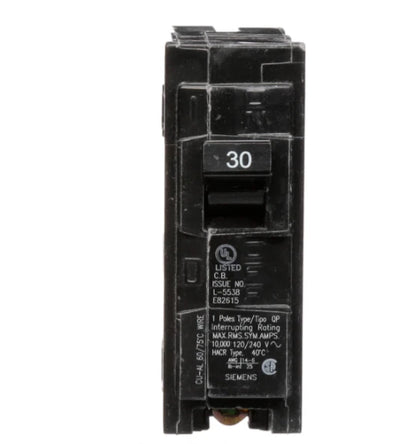 2-Pack Siemens Q130 30A Single Pole Circuit Breaker (120/240V)