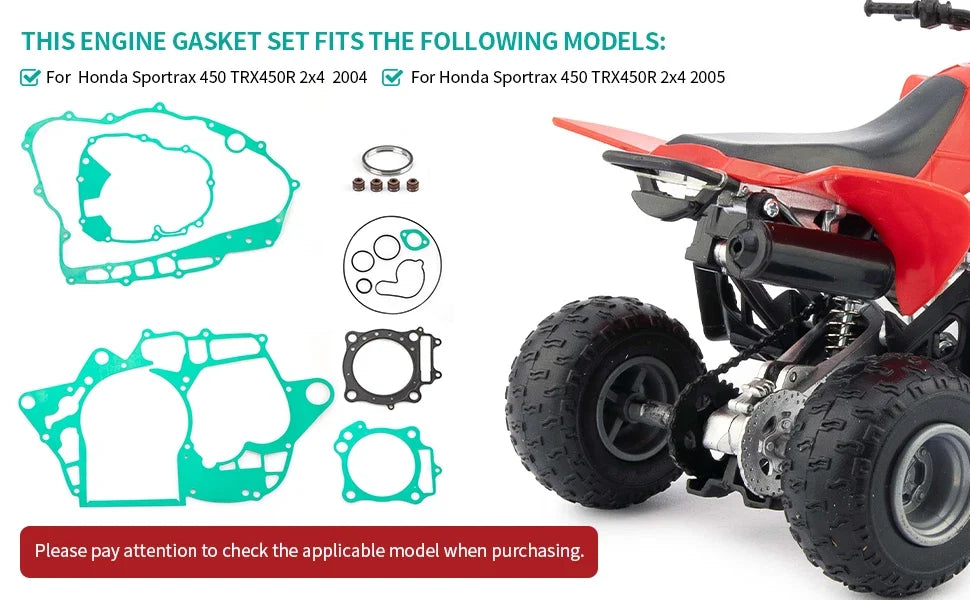 Complete Engine Gasket Set for Honda TRX450R Sportrax 450 (2004–2005)