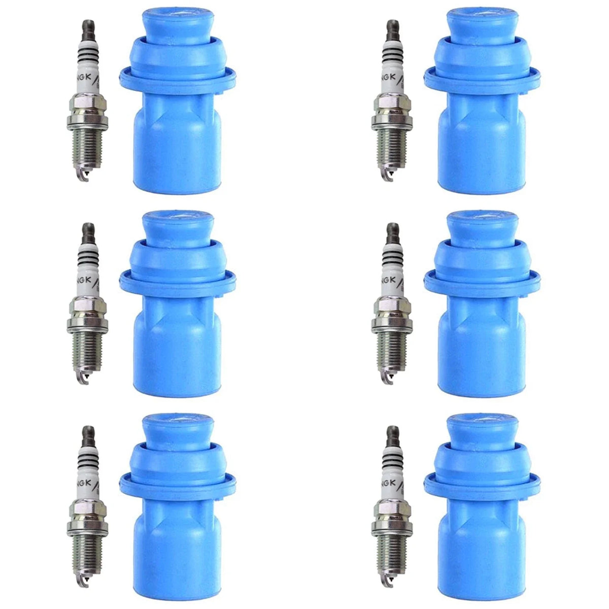 Set of 6 NGK Iridium IX Spark Plugs & Denso Coil Boots for IS300 GS300 (1992–2005)