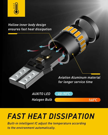 2X Amber LED Front Side Marker Light Bulbs 168 194 2825 T10 501 W5W for