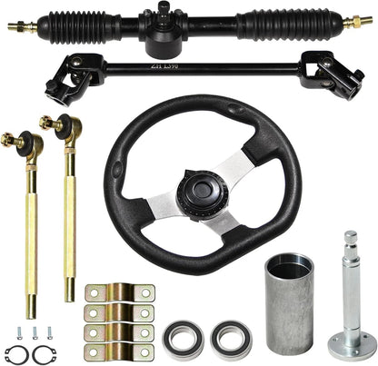 Steering Kit for Go Kart (390mm Shaft, 440mm Rack, 270mm Wheel)