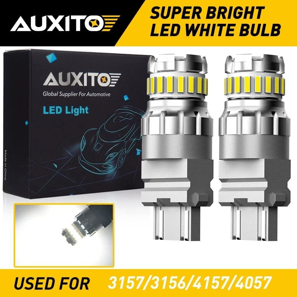 2X AUXITO 3157 3156 LED Backup Reverse Light Bulbs 2400LM (Canbus Error Free)