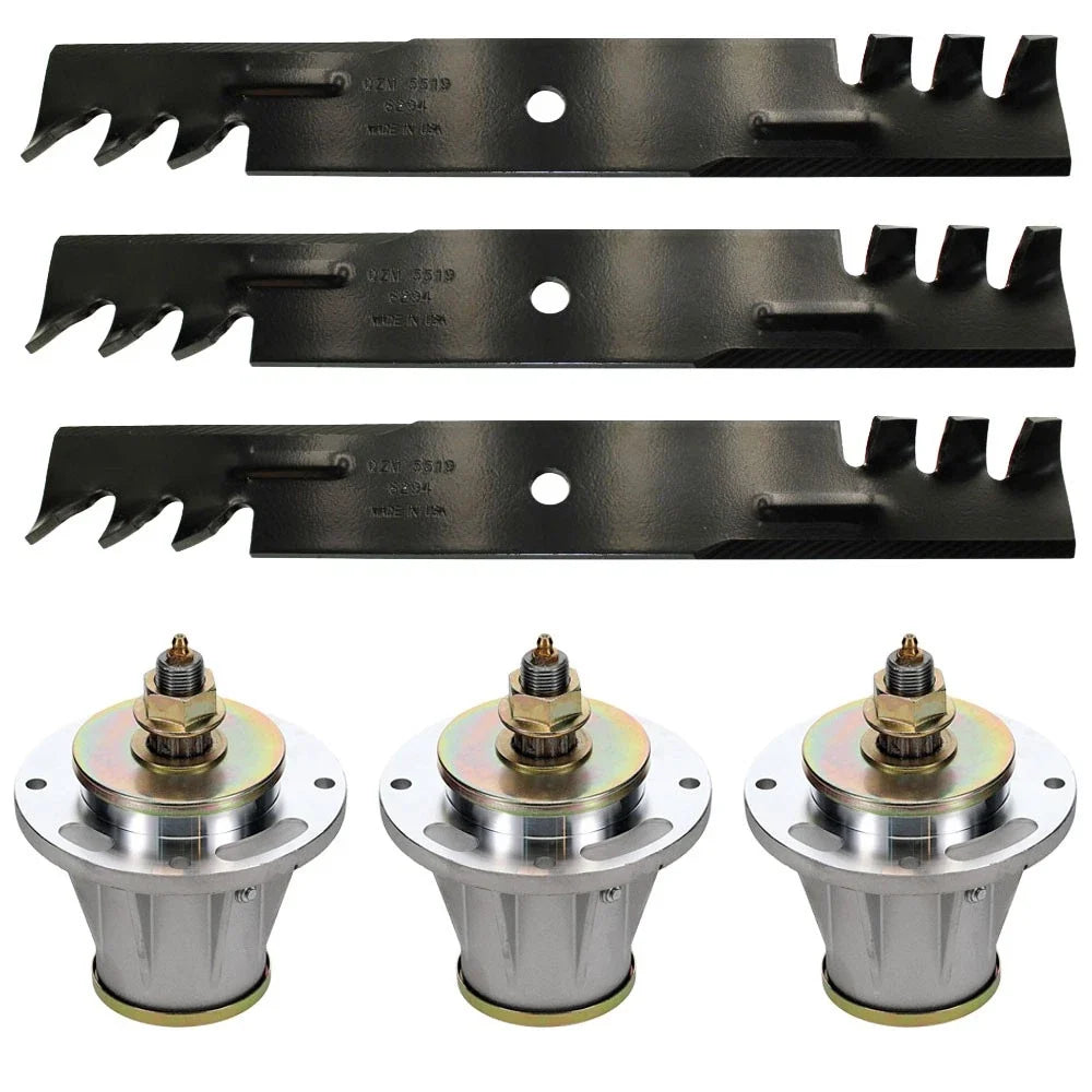 Mower Blade and Spindle Kit for Husqvarna Zero-Turn (Fits 966-9561-01, 539 10 03-41)