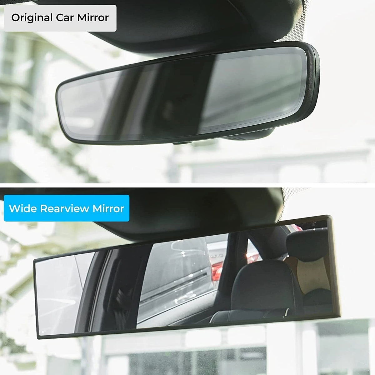 11.81 Inch Panoramic Rear View Mirror for Universal Fit (1 Pack)