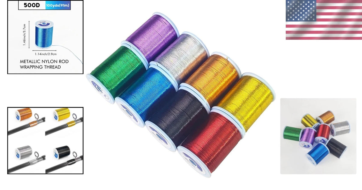 Multi-Color 500D Nylon Fishing Rod Wrapping Threads for Custom Builds