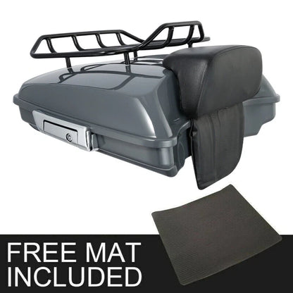 Razor Trunk Backrest Luggage Rack for Harley Touring (2014–2026) Gunship Gray