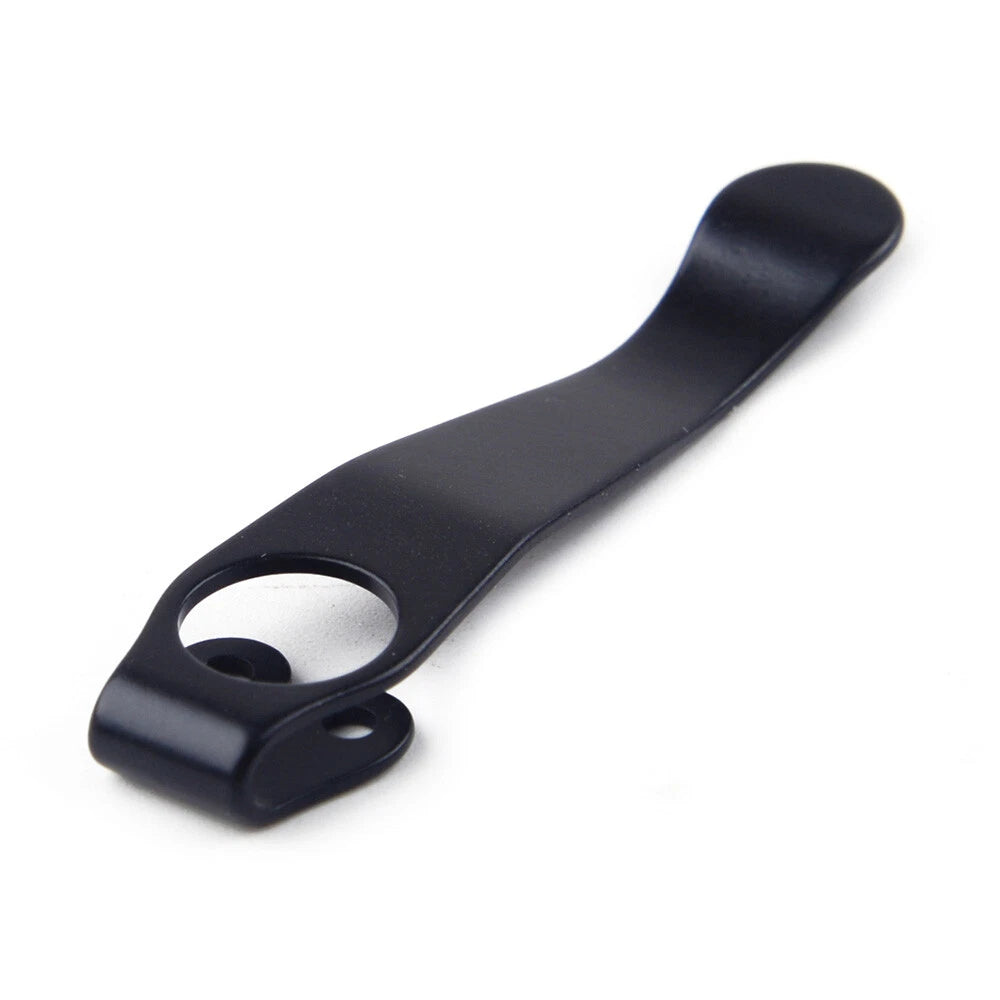 Black Titanium Deep Carry Pocket Clip for Spyderco PM2 Manix Delica