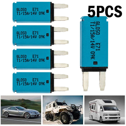 5PC Mini ATM Manual Reset Circuit Breaker Blade Fuse for Car Boat Truck 12V-24V