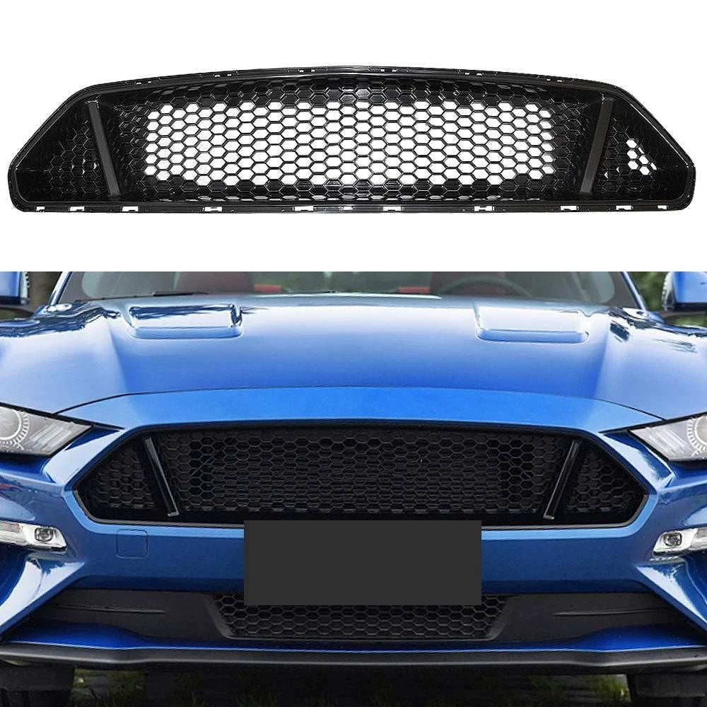 Front Upper Grille Mesh Grill Honeycomb Black ABS for Ford Mustang (2018–2021)