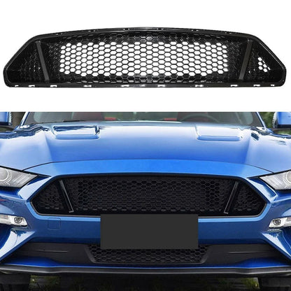 Front Upper Grille Mesh Grill Honeycomb Black ABS for Ford Mustang (2018–2021)
