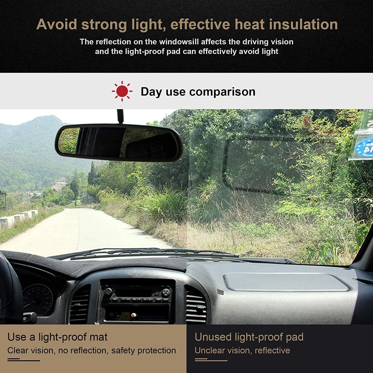 Non-Slip Dash Mat for Mitsubishi Pajero NM NP (2000-2006) Black Cover