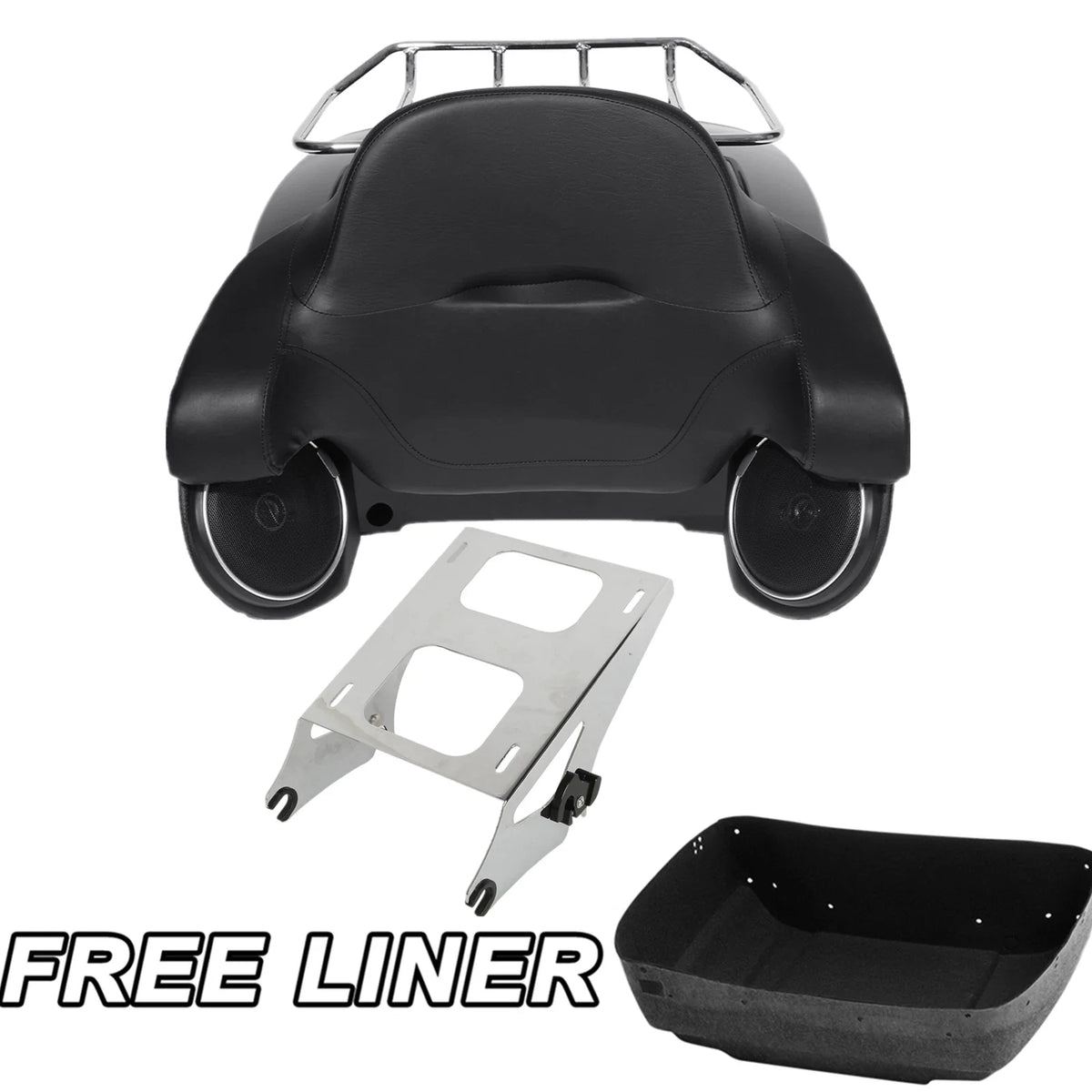 Matte Black King Trunk Speaker Mounts for Harley CVO Electra Glide (2014–2025)