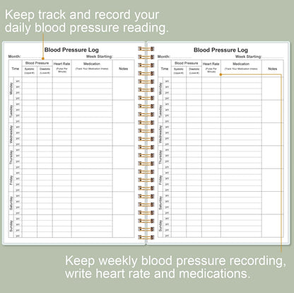 Blood Pressure Log Book for Daily Monitoring (Green)