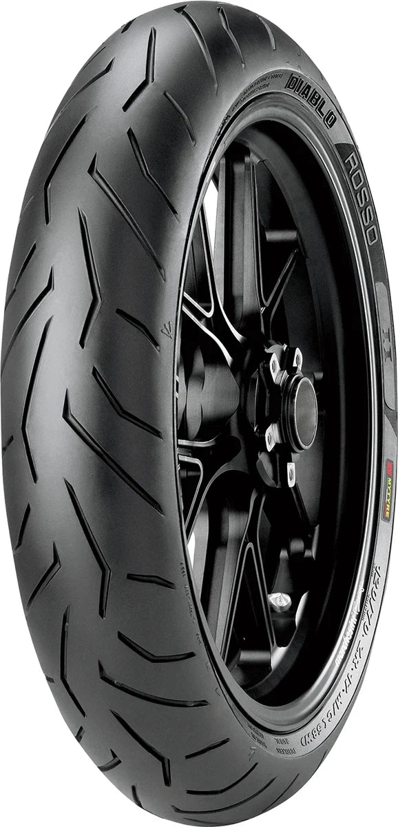 Pirelli Diablo Rosso II Front Tire 120/70ZR17 (58W) for Motorcycle