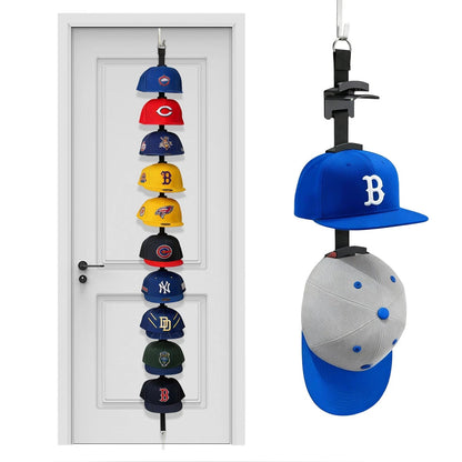 Over the Door Hat Rack for Door - 10 Hooks, Black