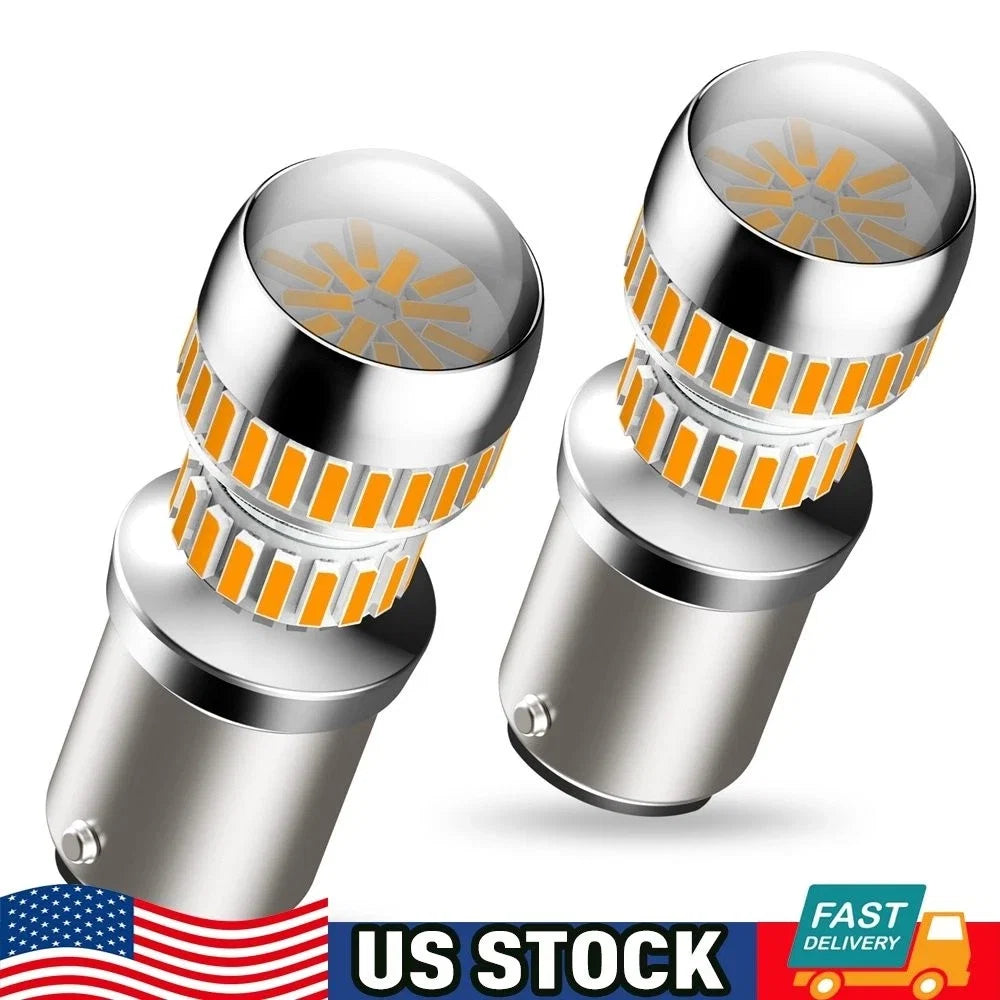 2X Amber Yellow 1157 7258 2357 LED Turn Signal Bulb for