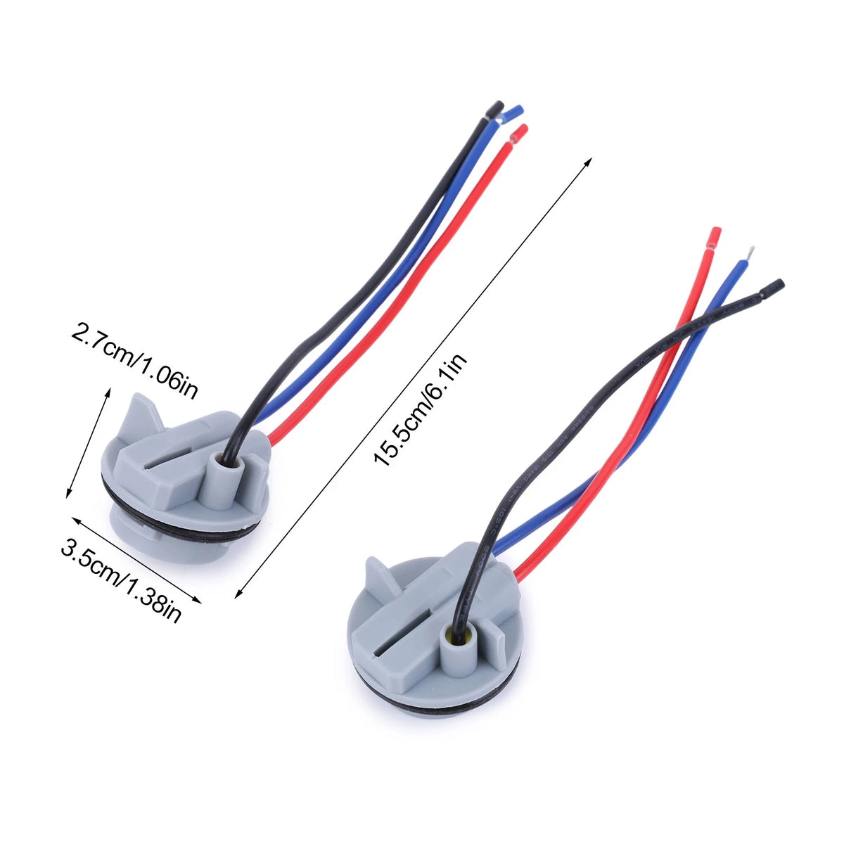 2X 1157 LED Pig Tail Plug Stop Brake Turn Light Bulb Socket Harness