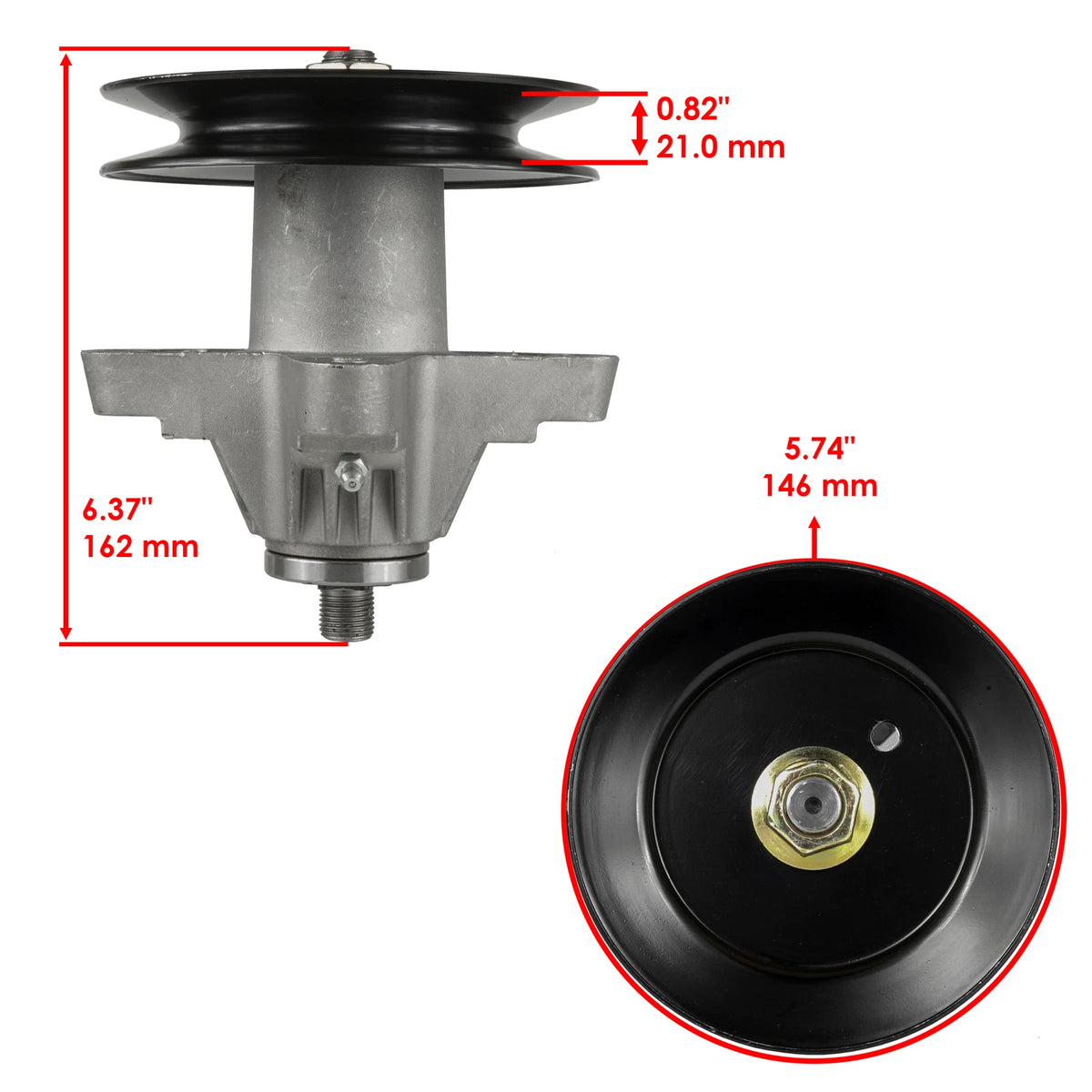 Deck Spindle for MTD RZT-50 (13AA925P004, 13AP925P004, 17AF2ACP897, ZTL7000)