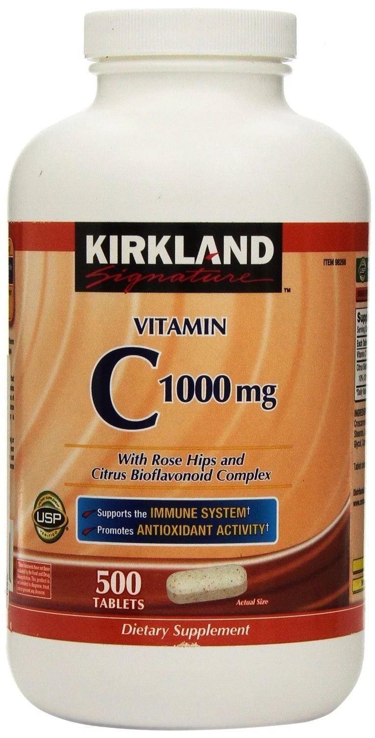 2X Kirkland Signature Vitamin C 1000 mg, 500 Count Pack
