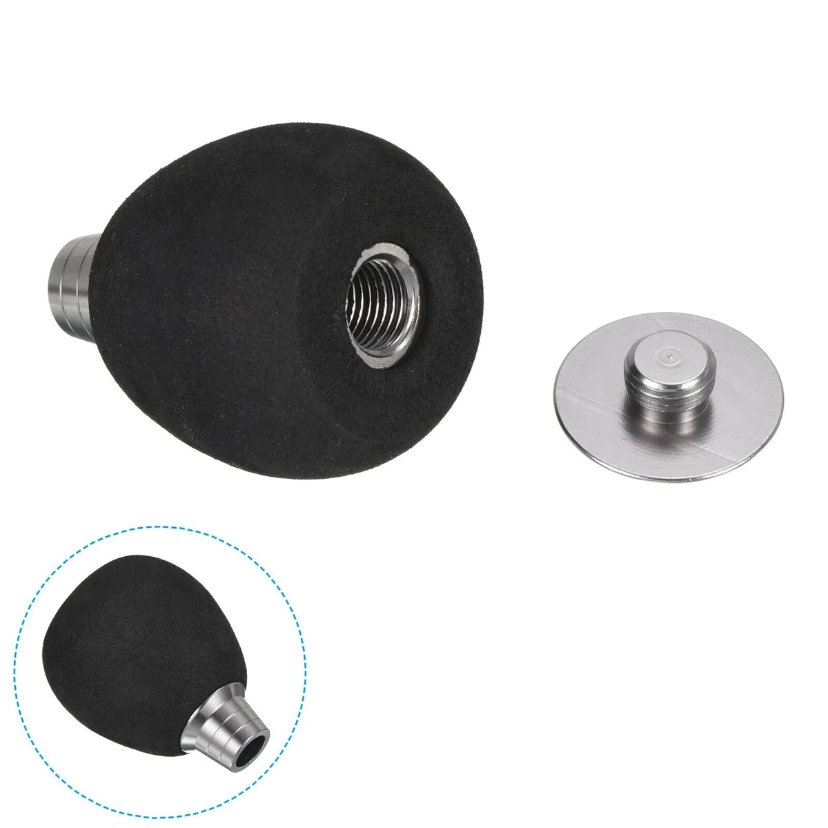 2X Silver Fishing Reel Handle Knob EVA Grip for Baitcasting