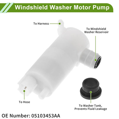 Windshield Washer Pump w/Grommet for Dodge (No. 05103453AA)