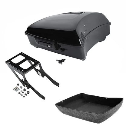 Black Chopped Trunk Luggage Mount for Harley Deluxe FLDE FLHC FLHCS (2018–2026)