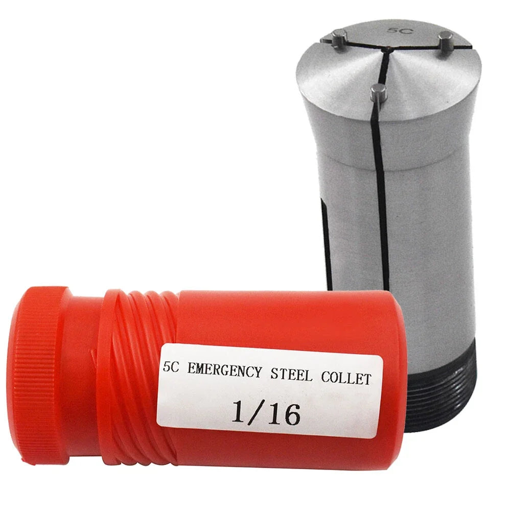 Set of 5 Emergency Steel Collets for Lathes & Fixtures (1/16")