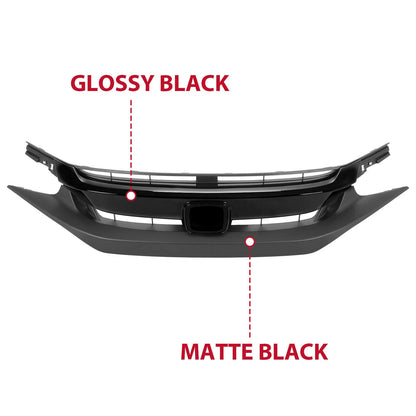 Matte Mesh Front Bumper Grille for Honda Civic Sedan (2019–2021) HO1200242 71121TBAA61