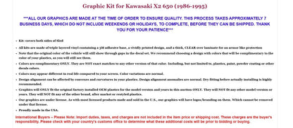 Jet Ski Graphic Decals for Kawasaki X2 650 (1986–1995)